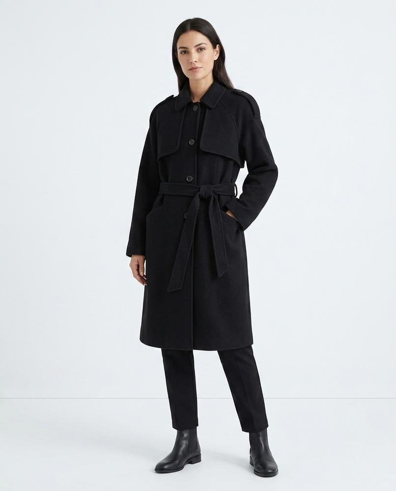 Theresa Mode - Zalen | Gegürtelt Einreihig Mantel Unisex