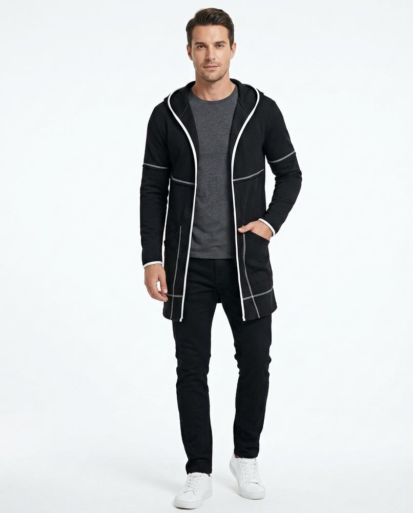 Theresa Mode - Tiral | Langgeschnitten Kontrastierend Cardigan Herren