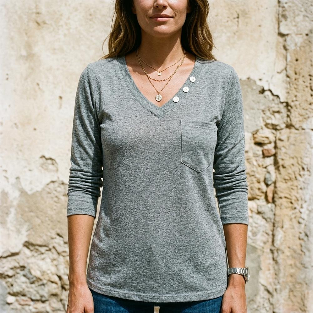 Theresa Mode Yotir Langärmliges Geknöpftes Shirt Damen
