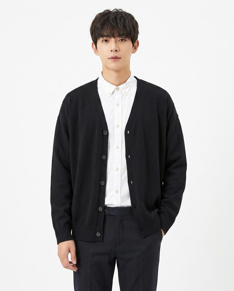 Theresa Mode - Tiver | Feingestrickter Lockerer Cardigan Herren