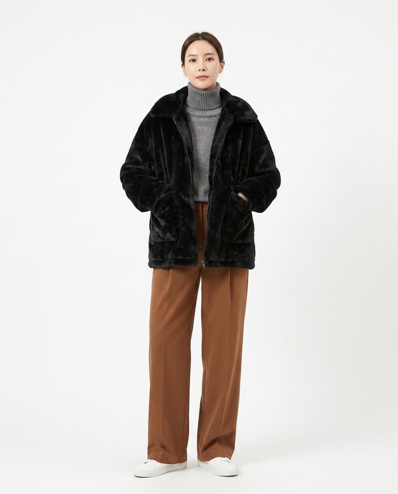 Theresa Mode - Visol | Reißverschluss Plüsch Jacke Unisex