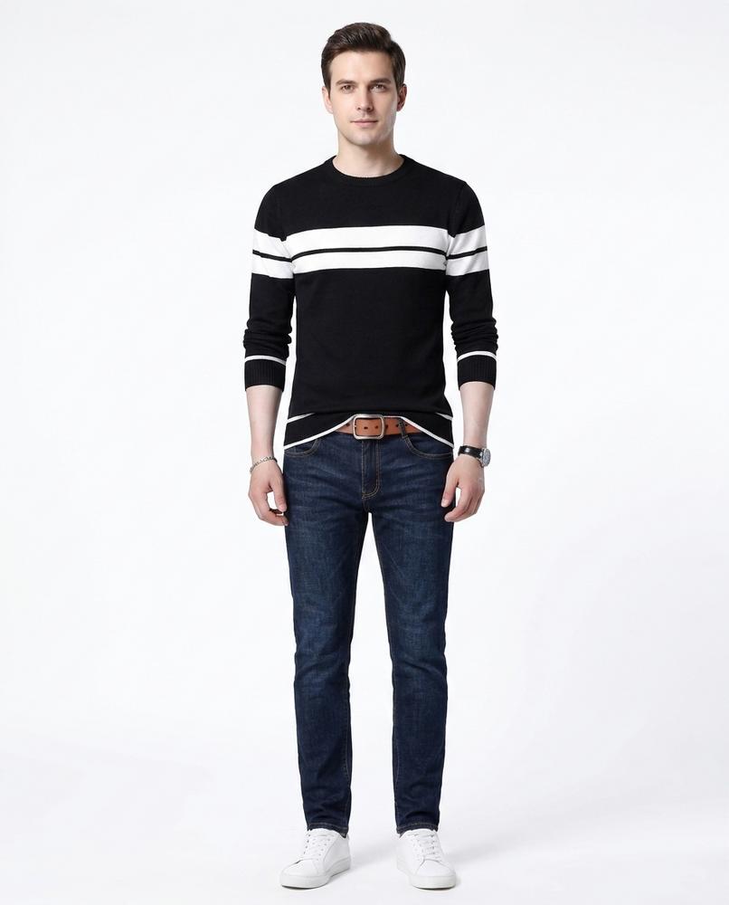 Theresa Mode - Elnal | Langärmlig Gestreift Pullover Herren
