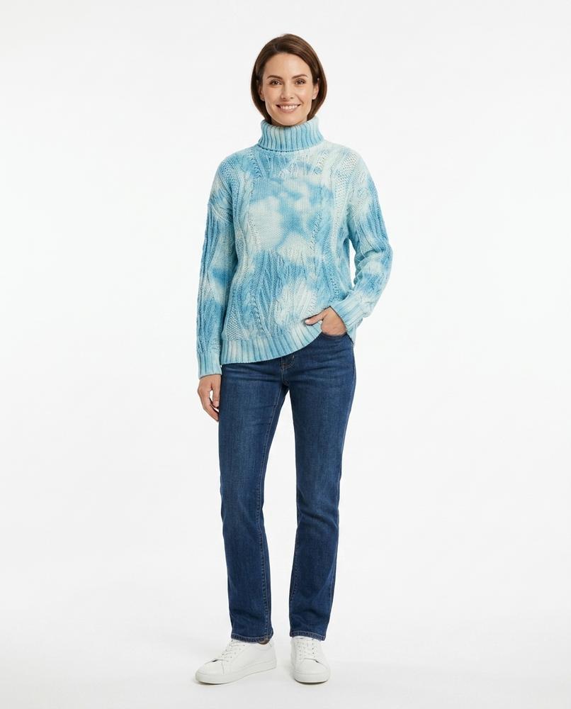 Theresa Mode - Raken | Zopfgestrickter Batikierter Rollkragenpullover Unisex