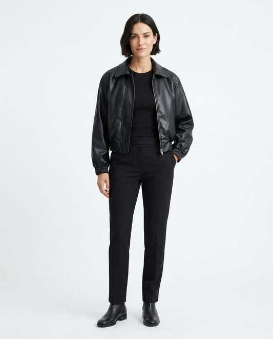 Theresa Mode - Rolin | Geraffte Kunstleder Jacke Damen