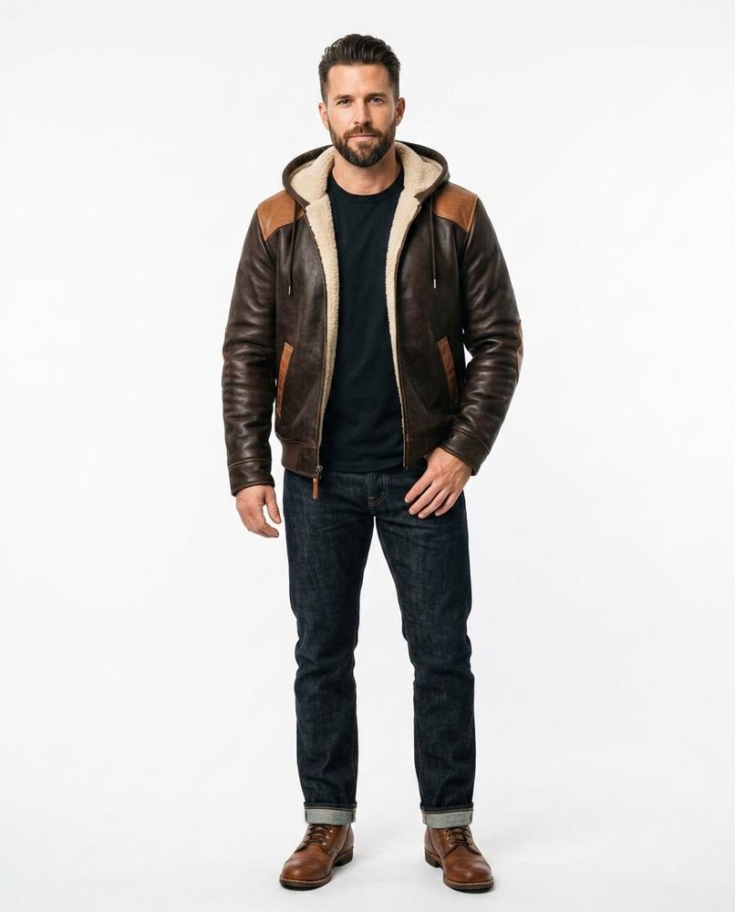 Theresa Mode - Sukot | Gefüttert Lederimitat Jacke Herren