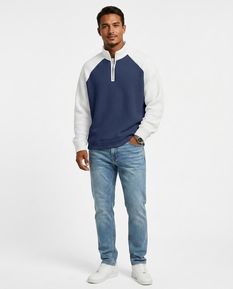 Theresa Mode - Devut | Strukturiert Zweifarbig Sweatshirt Herren