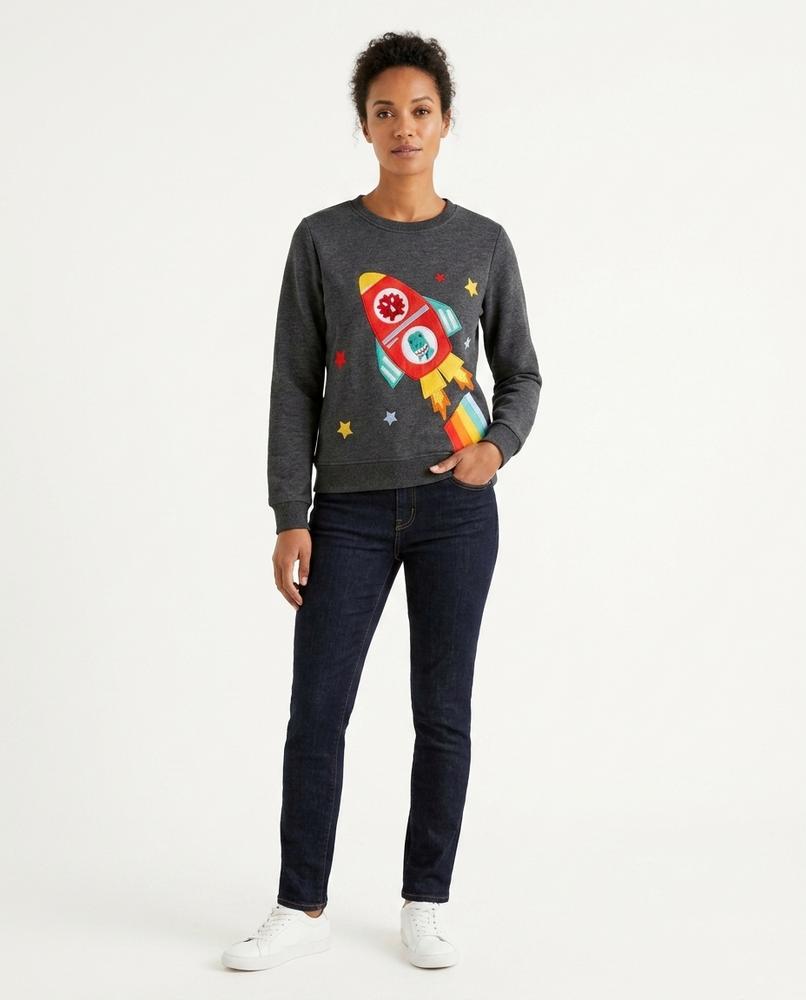 Theresa Mode - Vanur | Appliziert Langärmlig Sweatshirt Unisex
